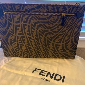 Clutch Vertical Fendi Large Canvas Shoulder Bag